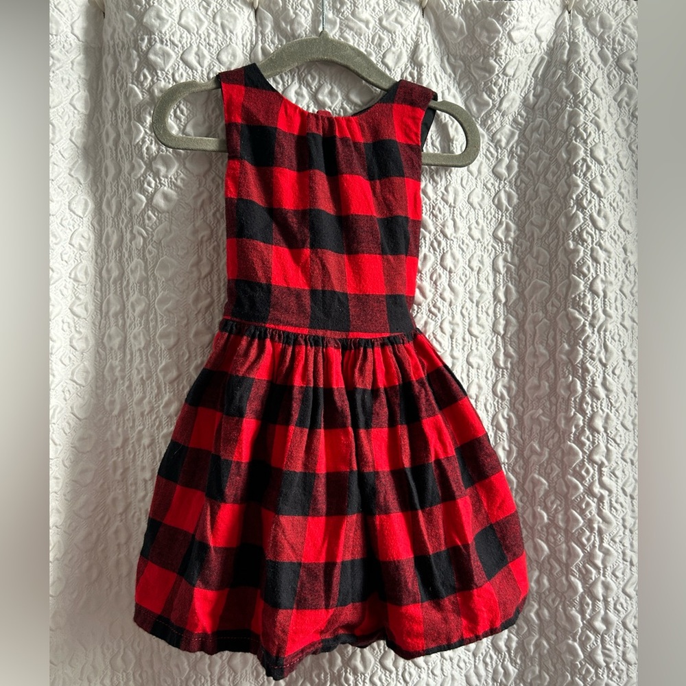 Carter’s Sleeveless Holiday Plaid Dress with Bow, Size 2T